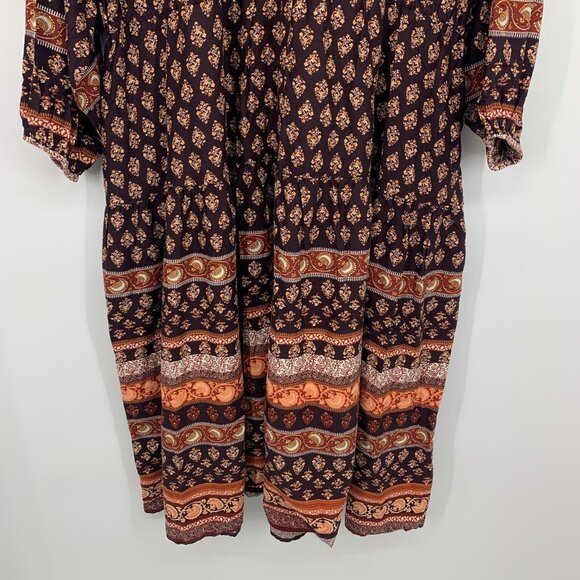 Old Navy Dress Poet Midi Long Sleeve Cinch Waist V Neck NWT - Picture 12 of 12